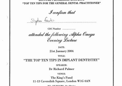 Implants top ten tips Jan 2004