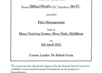 Moor Park Pain Management April 2011